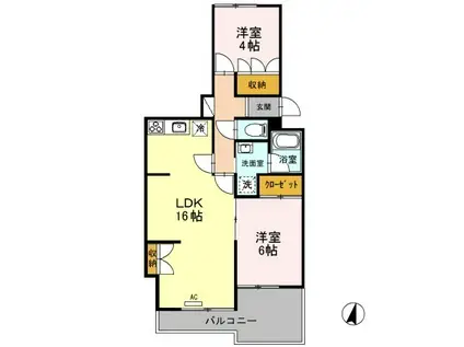ニューハイツ幸 103(3LDK/1階)の間取り写真