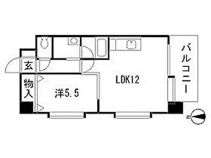 アヴニール五軒屋(1LDK/2階)の間取り写真