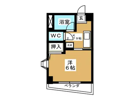 ロックヒルビルII(1K/2階)の間取り写真