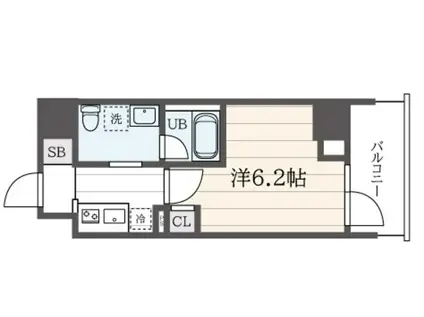 クレヴィスタ坂東橋III(1K/8階)の間取り写真
