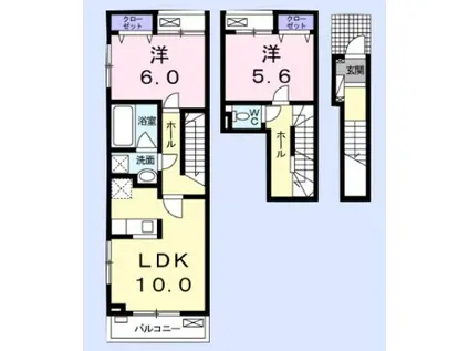 ハーモニーガーデン(2LDK/2階)の間取り写真