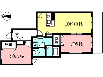 アイリス・スクエア(2LDK/3階)の間取り写真
