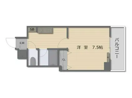 エスペランサアビコ(1K/6階)の間取り写真