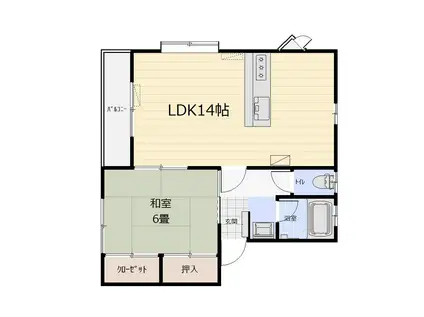 コーポサンヒルズ(1LDK/1階)の間取り写真