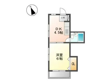 川出ビル(1DK/3階)の間取り写真