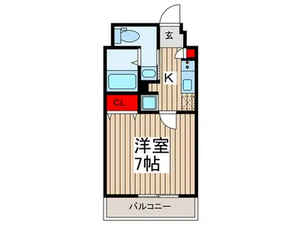 GENOVIA西川口II(1K/5階)の間取り写真
