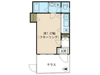 トレドガーデン(1K/1階)の間取り写真