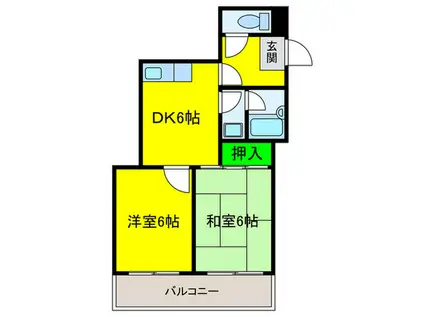 エースハイツひらのA棟(2DK/3階)の間取り写真