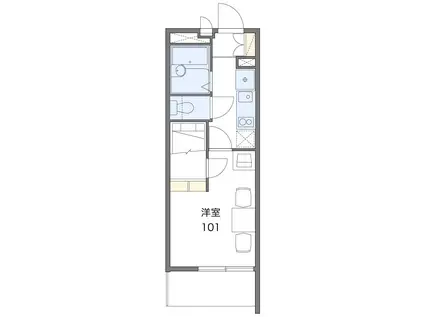 アミティエ(1K/1階)の間取り写真