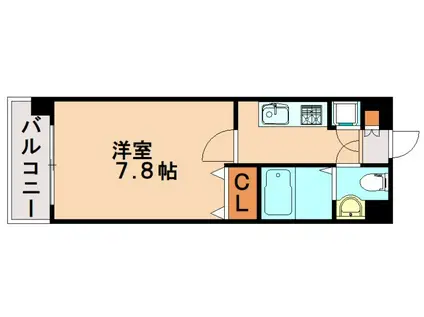 ルシエール高宮(1K/8階)の間取り写真