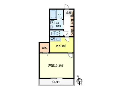 ヴェルドミールC(1K/3階)の間取り写真