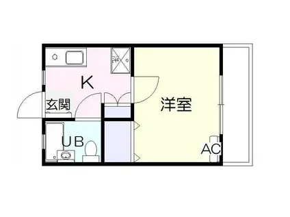 パークコート君津(1K/1階)の間取り写真