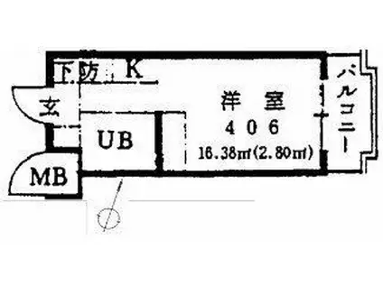 メゾン・ド・エクスペール(ワンルーム/4階)の間取り写真