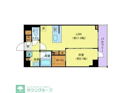 ステージグランデ竹ノ塚(1LDK/4階)の間取り写真
