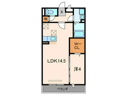 ALBA J・K(1LDK/1階)の間取り写真