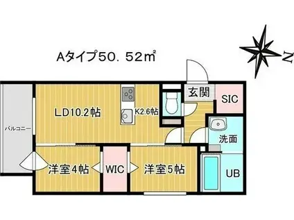 ドメイン23(2LDK/1階)の間取り写真