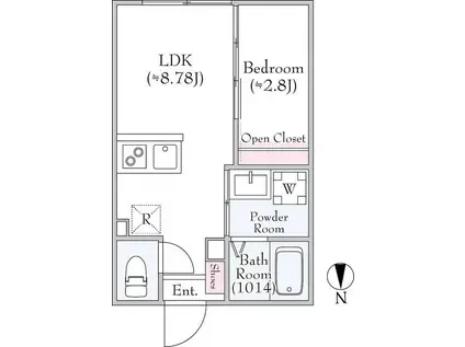 LUXIS柳沢(1LDK/1階)の間取り写真