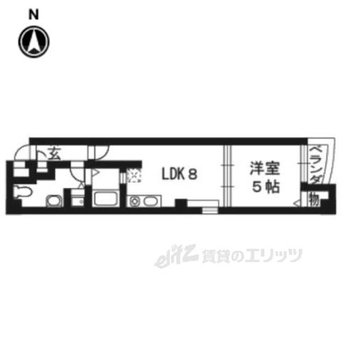 MORE河原町1(1LDK/2階)の間取り写真