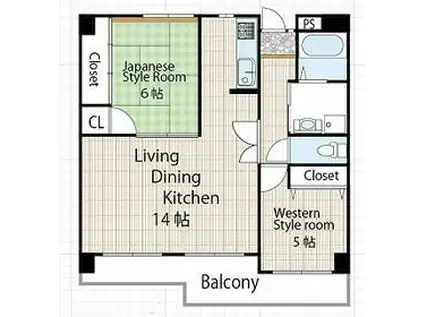 ラフィーネセオミ(2LDK/3階)の間取り写真