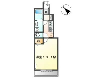 シャイン ハートII(1K/1階)の間取り写真