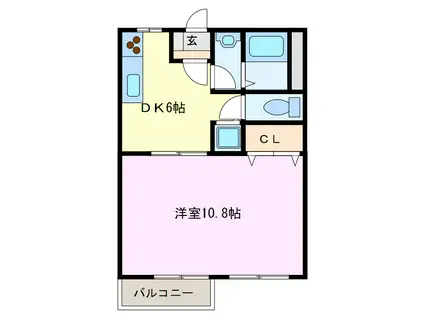 パティオ前川(1DK/1階)の間取り写真