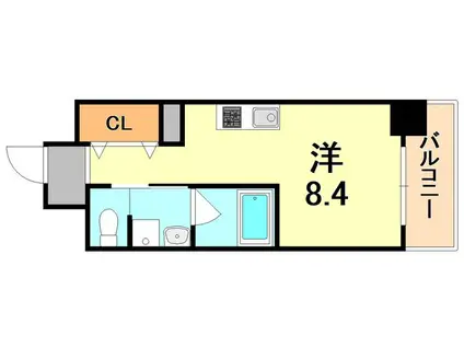 ラナップスクエア神戸ハーバープライム(ワンルーム/6階)の間取り写真