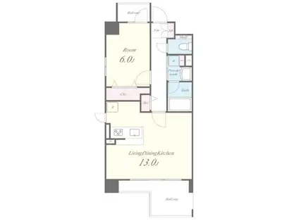 SKY HOPE SKY HOPE(1LDK/3階)の間取り写真