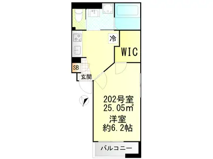 TSTERRACE HIGASHISUMIYOSHIDUE(1K/2階)の間取り写真