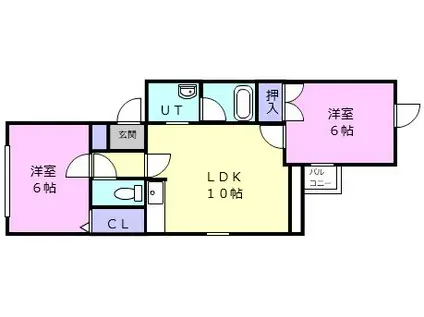 ノアール・トワ(2LDK/1階)の間取り写真