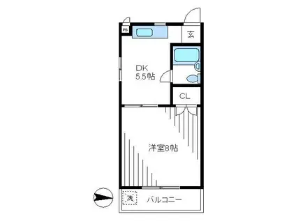 アーバンライフ中野(1DK/1階)の間取り写真