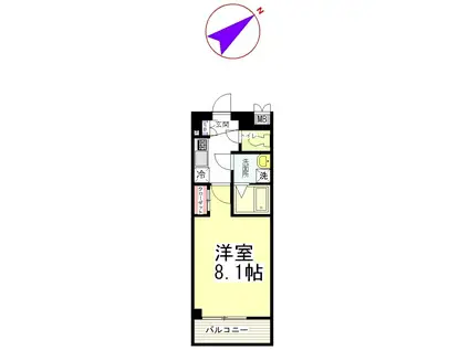 LUCK FIELD(1K/5階)の間取り写真