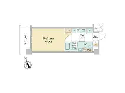 エヌステージニシクニタチ(1K/1階)の間取り写真