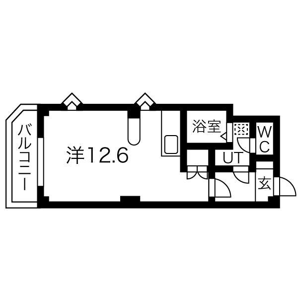 メゾンドエルミタージュ円山(ワンルーム/2階)の間取り写真