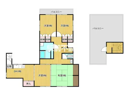 大正町3丁目ビル(4DK/3階)の間取り写真