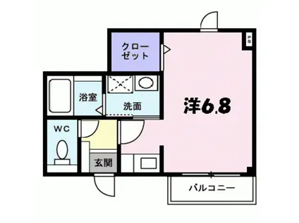 フィオーレ橘(ワンルーム/1階)の間取り写真