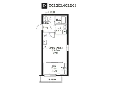 カーサフィオーレ・南千住(1LDK/3階)の間取り写真