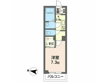パルテノン(1K/2階)の間取り写真