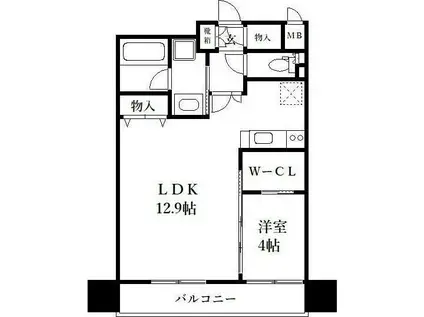 ネストピア博多グランドステージII1102(1LDK/11階)の間取り写真