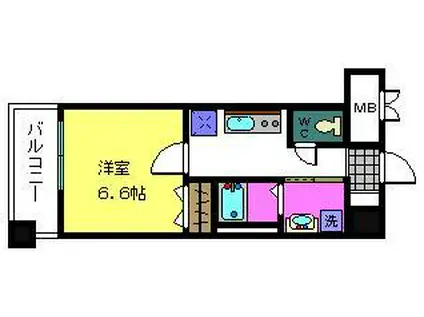 グランディール阪南町III番館(1K/1階)の間取り写真