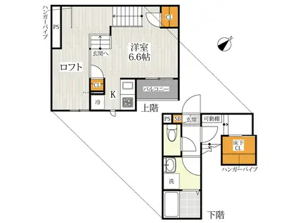 CB箱崎ブルーム(1K/2階)の間取り写真