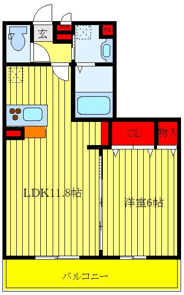プレミール(1LDK/1階)の間取り写真