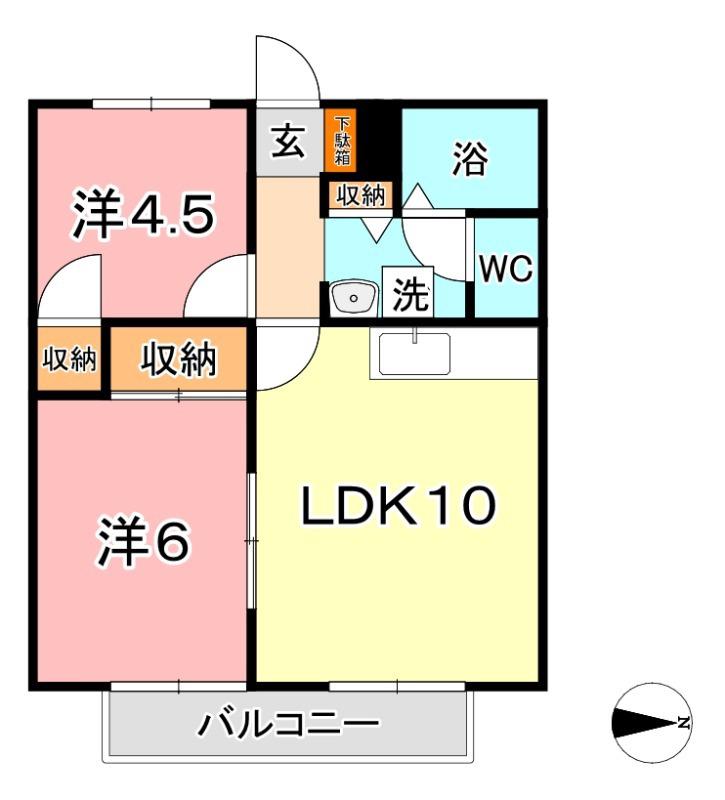 サンガーデン福島(2LDK/1階)の間取り写真