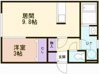 RESIDENCE HINODEII(1LDK/3階)の間取り写真