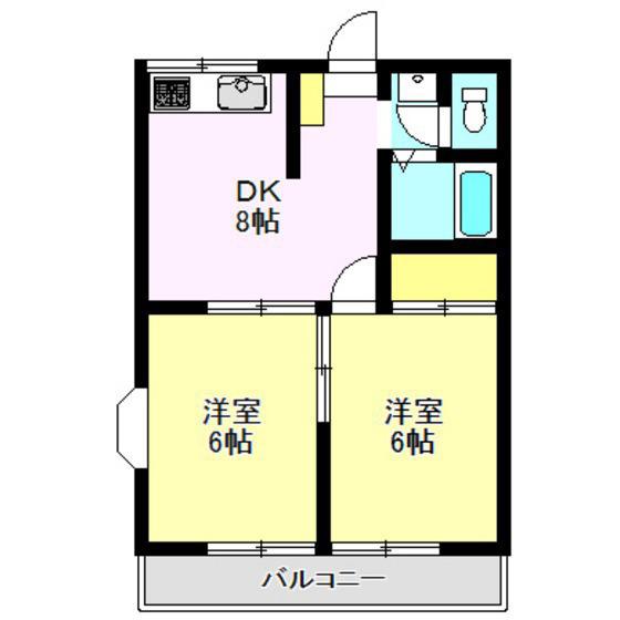 エステートピア・F(2DK/2階)の間取り写真