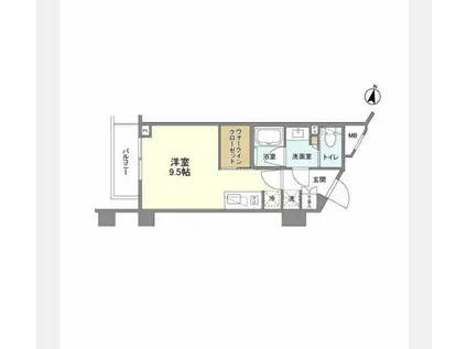 プレジリア柿の木坂(ワンルーム/1階)の間取り写真