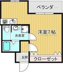 ウェルバート瓜破(1K/3階)の間取り写真