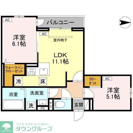D-ROOM大林PJ(2LDK/2階)の間取り写真
