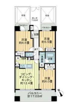 レクセルマンション東陽町(3LDK/10階)の間取り写真