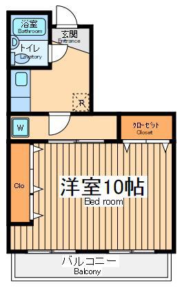 サニ-ヴィラD(1K/1階)の間取り写真