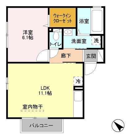 ヴィラ・ロワール(1LDK/1階)の間取り写真